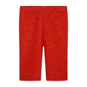 Cozy Red Patterned Kids Leggings With Fish Print